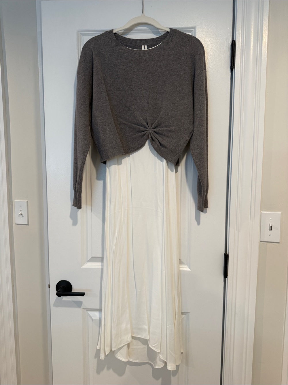 Anthropologie slip dress and sweater set